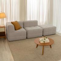 Sofá Guldi Popup com Módulo Canto Central e Puff Linho Cru - 1