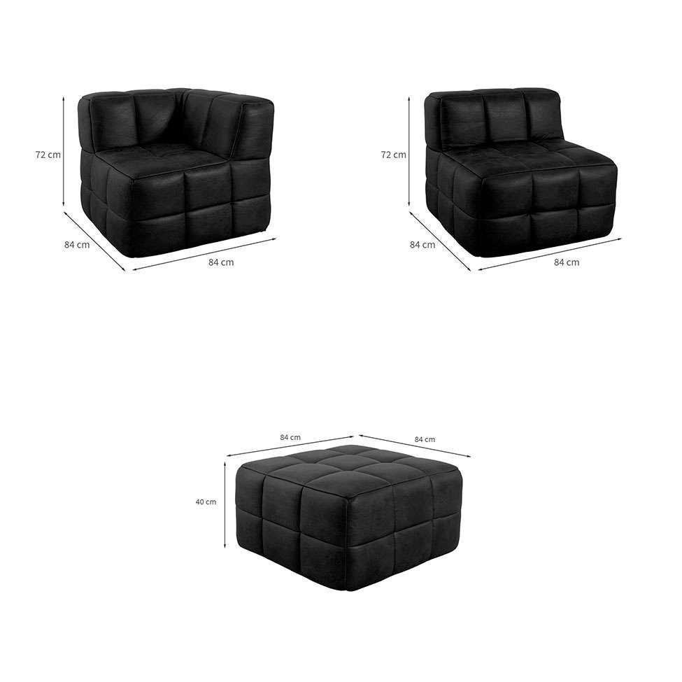 Sofá Guldi Popup com  Módulo Canto Central e Puff Corino Preto - 3