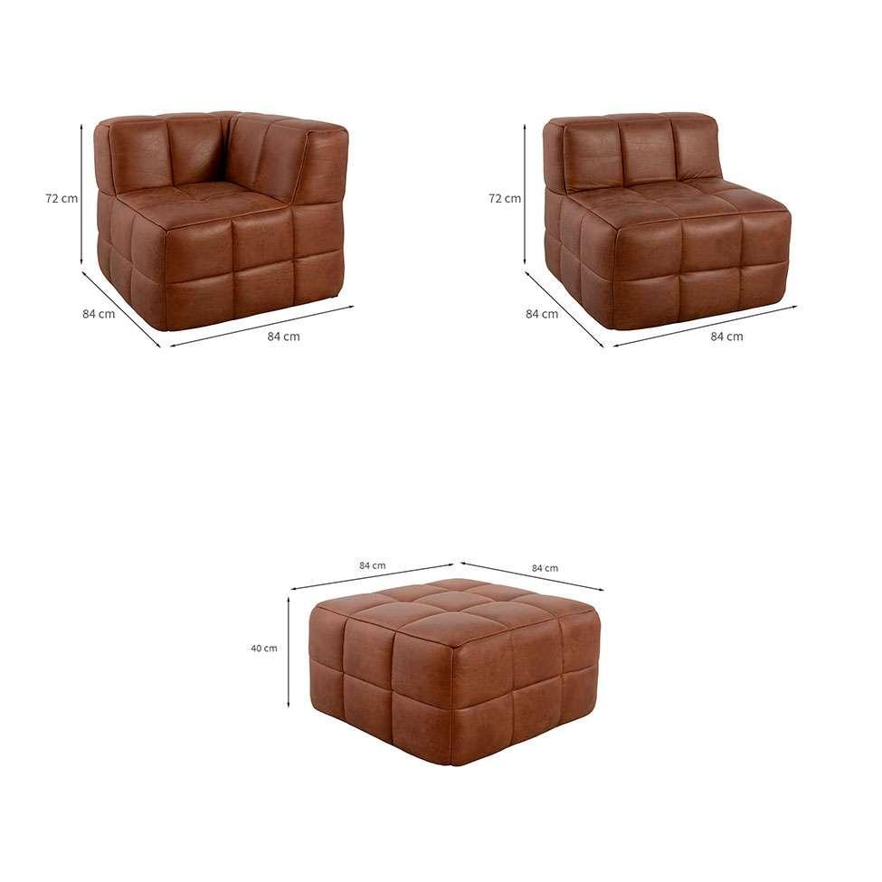 Sofá Guldi Popup com  Módulo Canto Central e Puff Corino Caramelo - 3