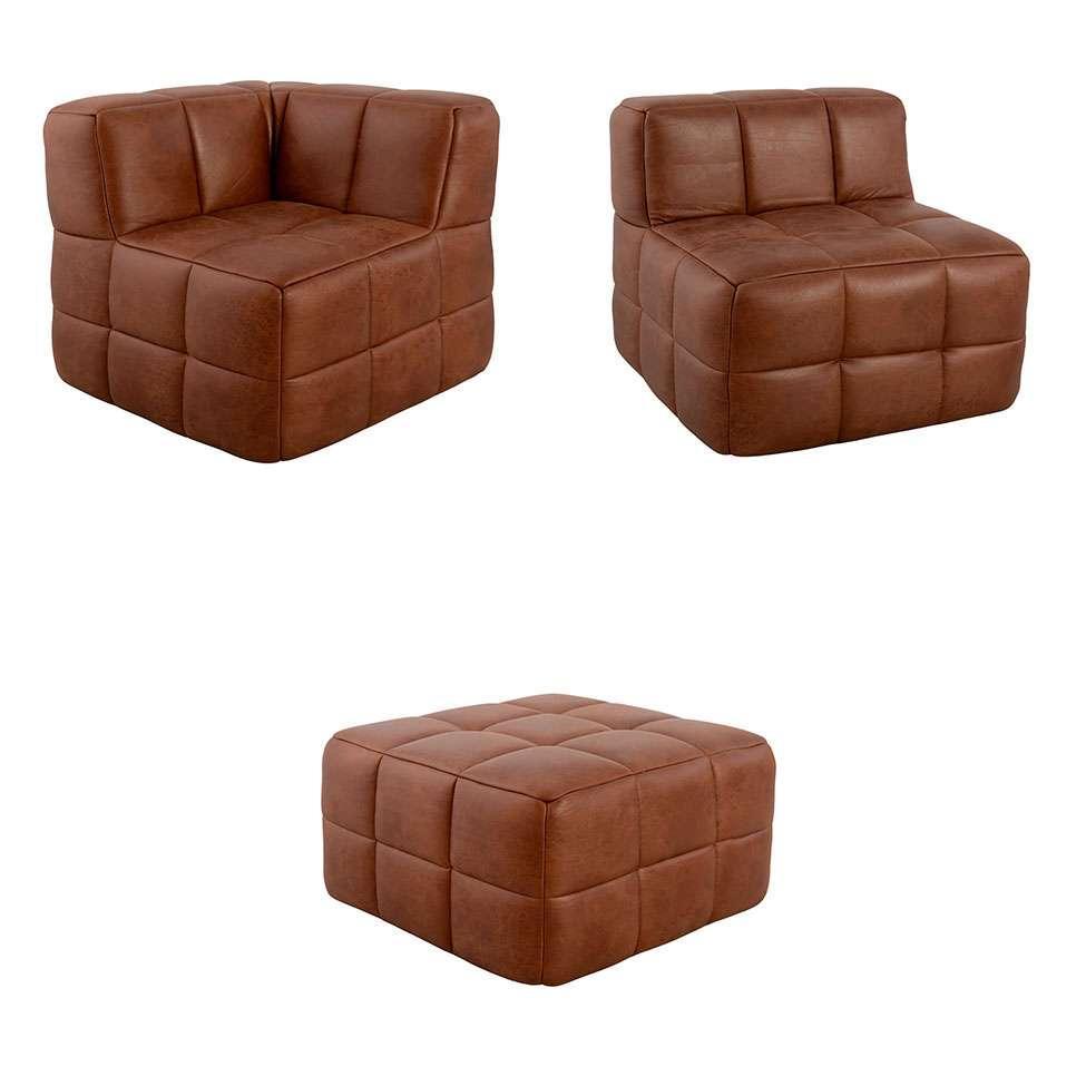 Sofá Guldi Popup com  Módulo Canto Central e Puff Corino Caramelo - 4