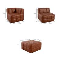 Sofá Guldi Popup com  Módulo Canto Central e Puff Corino Caramelo - 3