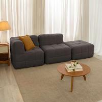 Sofá Guldi Popup com Módulo Canto Central e Puff Linho Grafite - 1