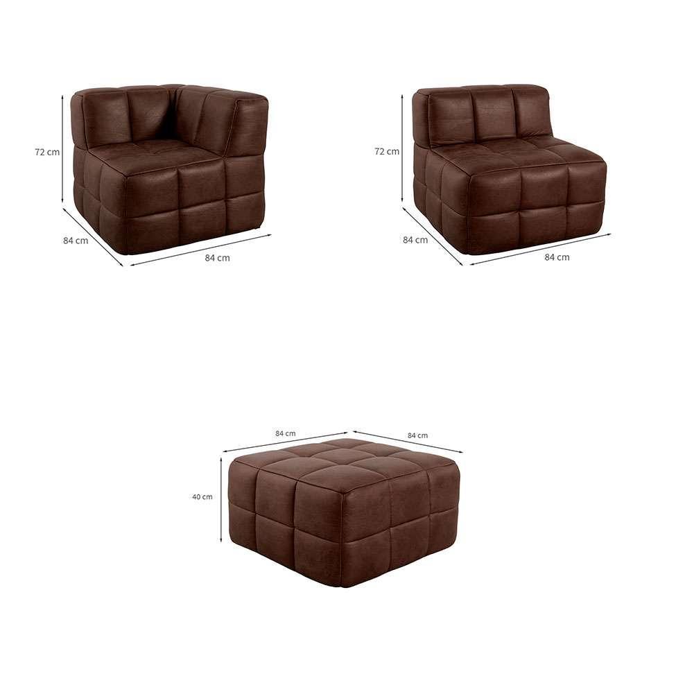 Sofá Guldi Popup com  Módulo Canto Central e Puff Corino Café - 3