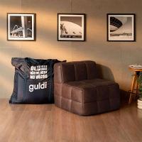 Sofá Guldi Popup com  Módulo Canto Central e Puff Corino Café - 2