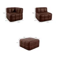 Sofá Guldi Popup com  Módulo Canto Central e Puff Corino Café - 3