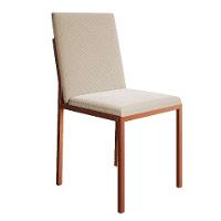 Conjunto de Mesa de Jantar com Tampo Branco e 4 Cadeiras Mônaco Veludo Bege e Cobre - 5