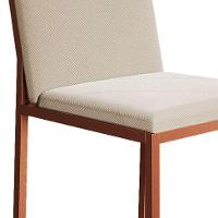 Conjunto de Mesa de Jantar com Tampo Branco e 4 Cadeiras Mônaco Veludo Bege e Cobre - 8