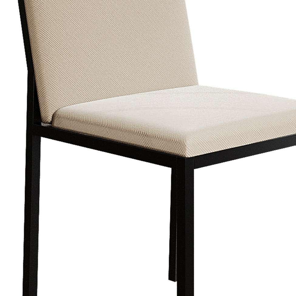 Conjunto de Mesa de Jantar com 4 Cadeiras Mônaco Veludo Bege e Preto - 8