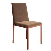 Conjunto de Mesa de Jantar com Tampo Imbuia e 4 Cadeiras Mônaco Veludo Marrom e Cobre - 5