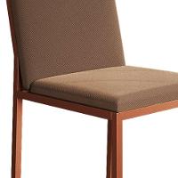 Conjunto de Mesa de Jantar com Tampo Imbuia e 4 Cadeiras Mônaco Veludo Marrom e Cobre - 8