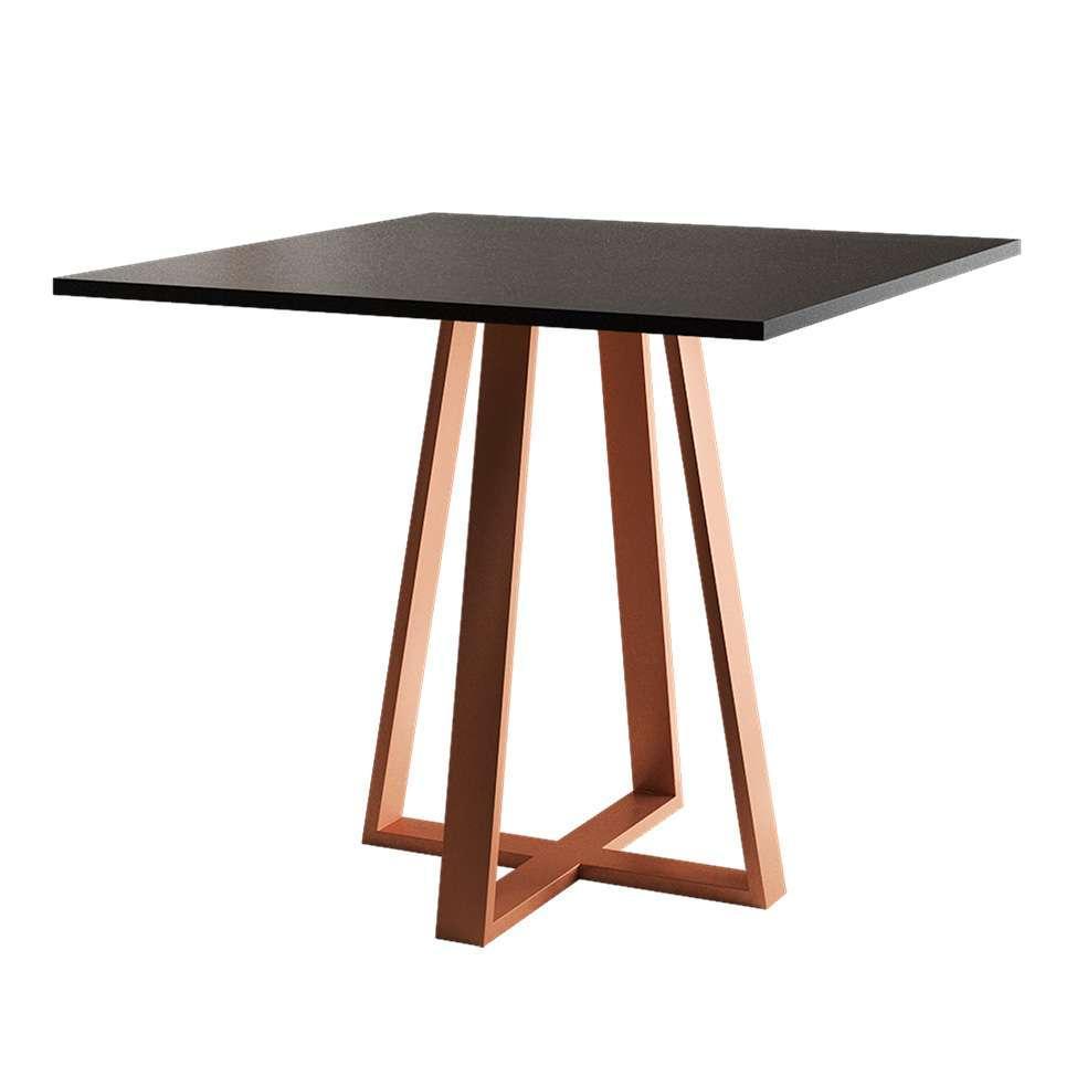 Conjunto de Mesa de Jantar com 4 Cadeiras Mônaco Veludo Preto e Cobre - 4