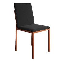 Conjunto de Mesa de Jantar com 4 Cadeiras Mônaco Veludo Preto e Cobre - 5