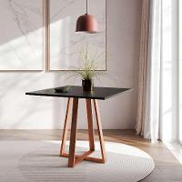 Conjunto de Mesa de Jantar com 4 Cadeiras Mônaco Veludo Preto e Cobre - 6