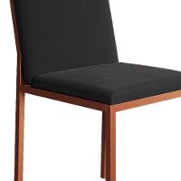 Conjunto de Mesa de Jantar com 4 Cadeiras Mônaco Veludo Preto e Cobre - 8