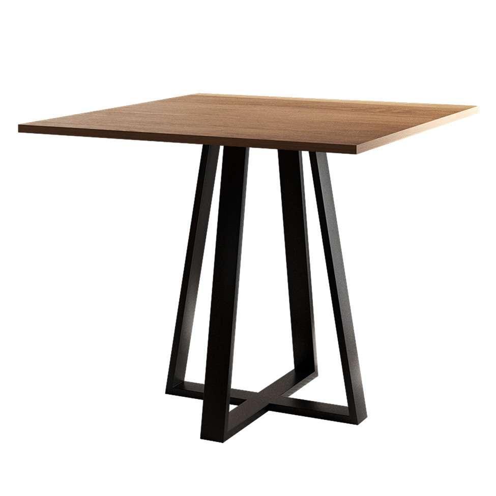 Conjunto de Mesa de Jantar com Tampo Imbuia e 4 Cadeiras Mônaco Veludo Bege e Preto - 4