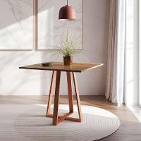 Conjunto de Mesa de Jantar com Tampo Imbuia e 4 Cadeiras Mônaco Veludo Preto e Cobre - 6