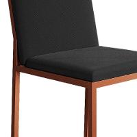 Conjunto de Mesa de Jantar com Tampo Imbuia e 4 Cadeiras Mônaco Veludo Preto e Cobre - 8