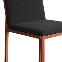 Conjunto de Mesa de Jantar com Tampo Branco e 4 Cadeiras Mônaco Veludo Preto e Cobre - 8