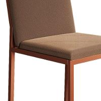 Conjunto de Mesa de Jantar com Tampo Branco e 4 Cadeiras Mônaco Veludo Marrom e Cobre - 8