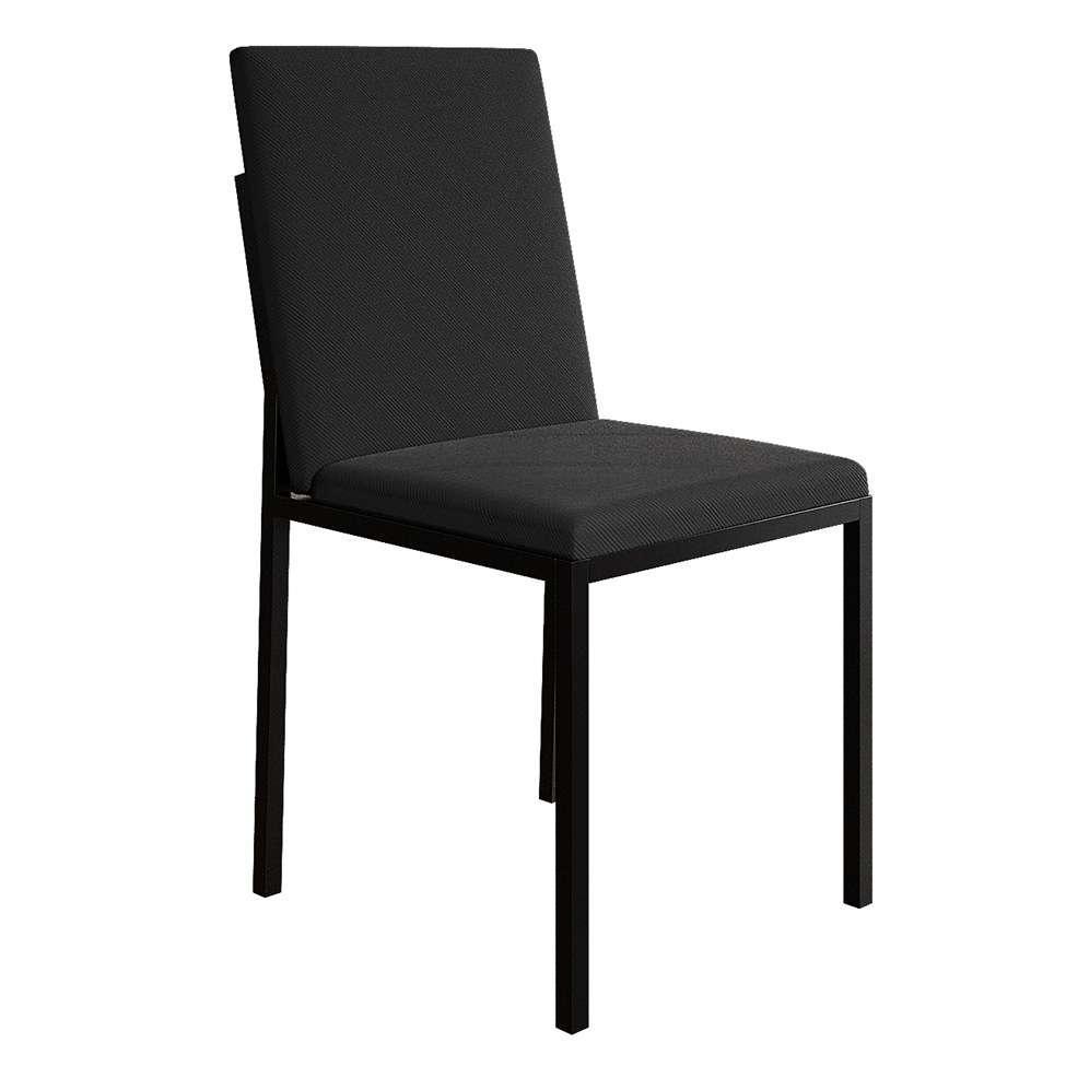 Conjunto de Mesa de Jantar com Tampo Imbuia e 4 Cadeiras Mônaco Veludo Preto - 5