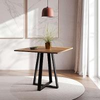 Conjunto de Mesa de Jantar com Tampo Imbuia e 4 Cadeiras Mônaco Veludo Preto - 6