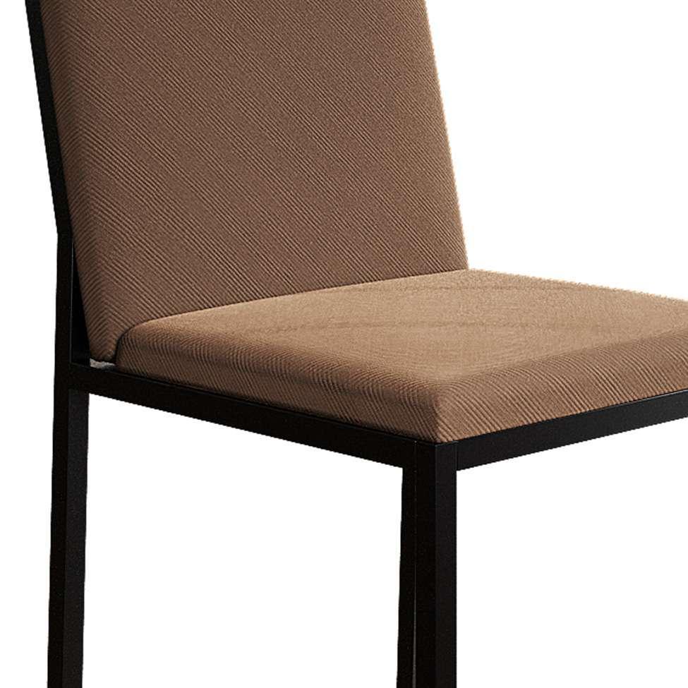 Conjunto de Mesa de Jantar com 4 Cadeiras Mônaco Veludo Marrom e Preto - 8