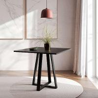 Conjunto de Mesa de Jantar com 4 Cadeiras Mônaco Veludo Marrom e Preto - 6