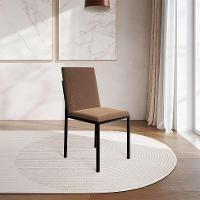 Conjunto de Mesa de Jantar com 4 Cadeiras Mônaco Veludo Marrom e Preto - 7