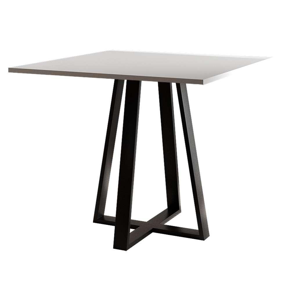 Conjunto de Mesa de Jantar com Tampo Branco e 4 Cadeiras Mônaco Veludo Bege e Preto - 4