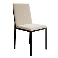 Conjunto de Mesa de Jantar com Tampo Branco e 4 Cadeiras Mônaco Veludo Bege e Preto - 5