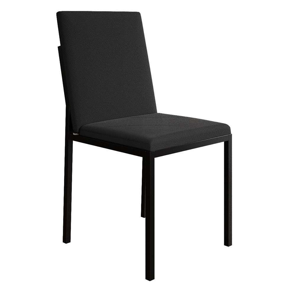 Conjunto de Mesa de Jantar com Tampo Branco e 4 Cadeiras Mônaco Veludo Preto - 5