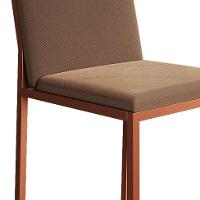 Conjunto de Mesa de Jantar com Tampo Preto e 4 Cadeiras Mônaco Veludo Marrom e Cobre - 8