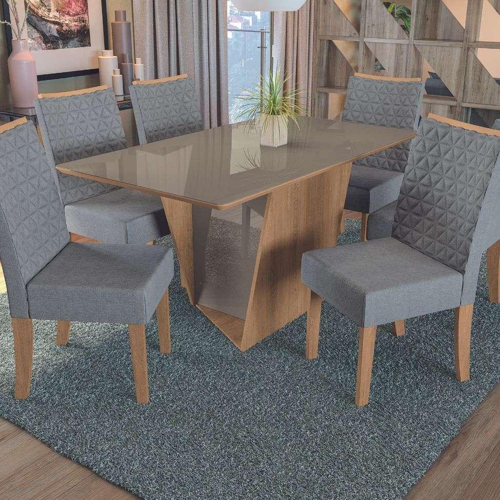 Tampo Retangular para Mesa de Jantar com Vidro Petúnia Bronze e Freijó 160 cm - 2