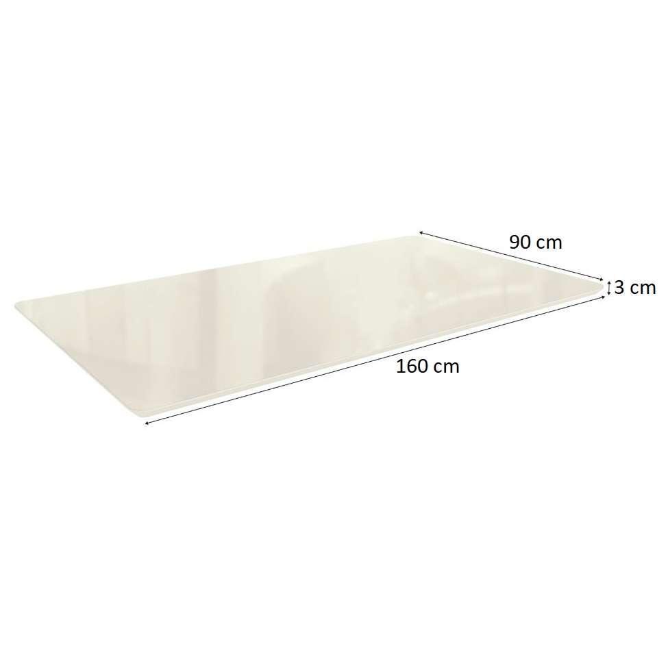 Tampo Retangular para Mesa de Jantar com Vidro Petúnia Off White 160 cm - 3