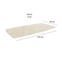 Tampo Retangular para Mesa de Jantar com Vidro Petúnia Off White 170 cm - 3