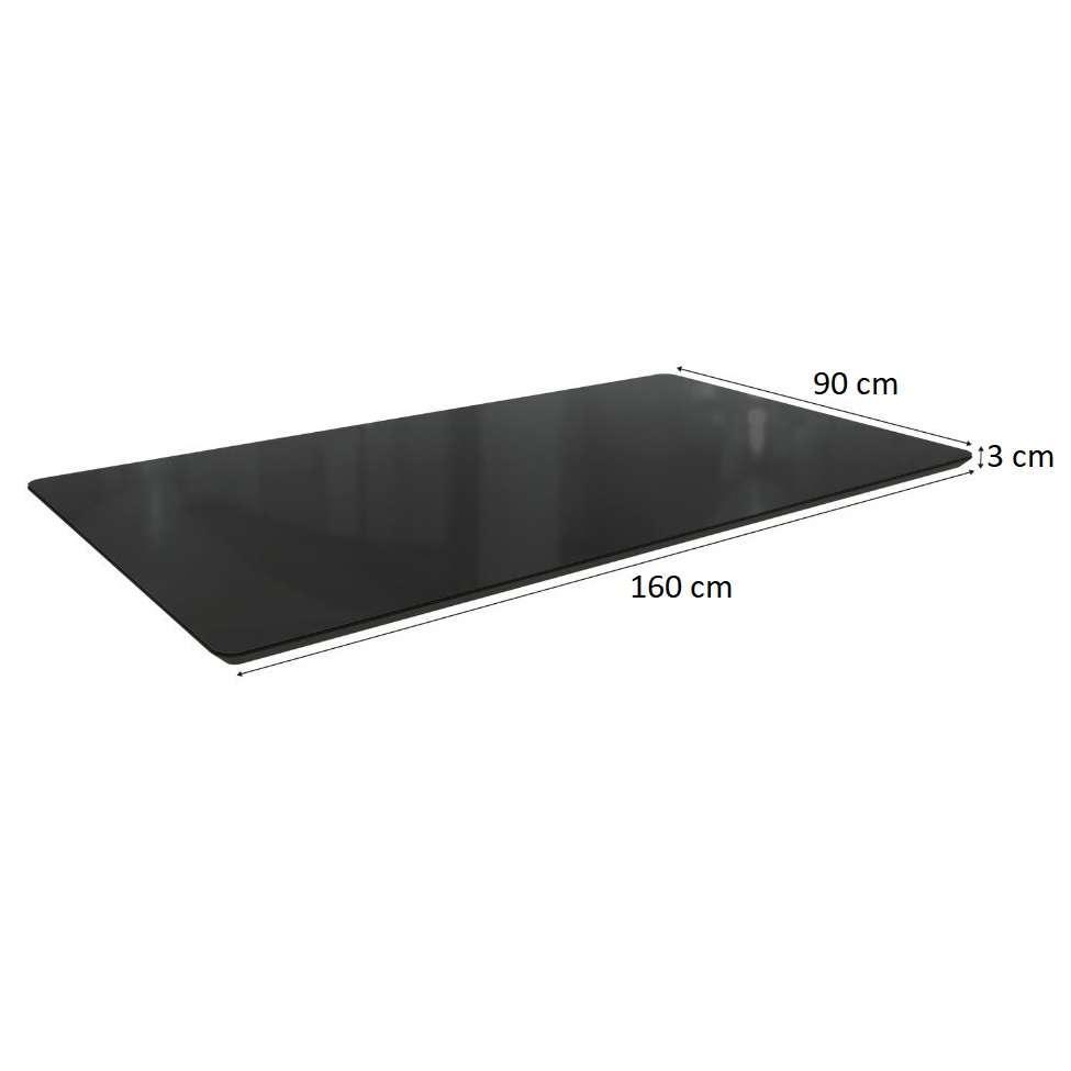 Tampo Retangular para Mesa de Jantar com Vidro Petúnia Preto 160 cm - 3