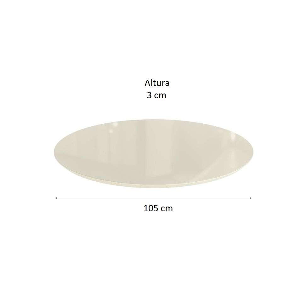 Tampo Redondo para Mesa de Jantar com Vidro Petúnia Off White 105 cm - 3