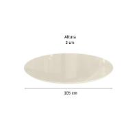 Tampo Redondo para Mesa de Jantar com Vidro Petúnia Off White 105 cm - 3