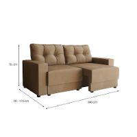 Sofá 2 Lugares Retrátil Lubeck Suede Bege 140 cm - 3