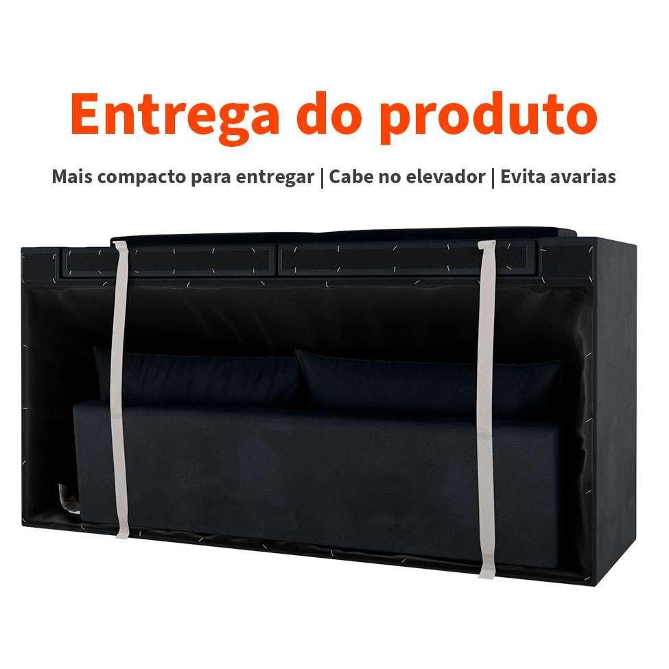 Sofá 2 Lugares Retrátil Lubeck Suede Preto 140 cm - 5