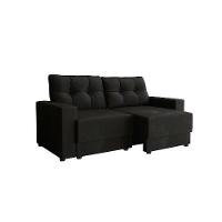 Sofá 2 Lugares Retrátil Lubeck Suede Preto 140 cm - 2