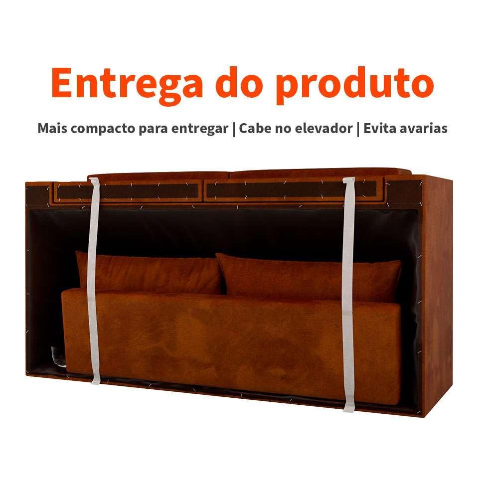 Sofá 2 Lugares Retrátil Lubeck Suede Marrom 140 cm - 5