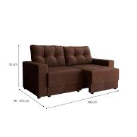 Sofá 2 Lugares Retrátil Lubeck Suede Marrom 140 cm - 3