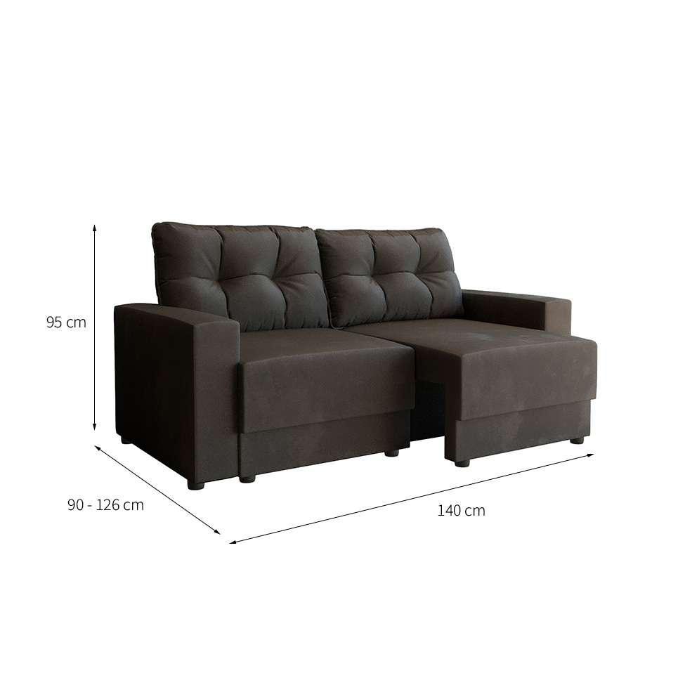 Sofá 2 Lugares Retrátil Lubeck Suede Grafite 140 cm - 3