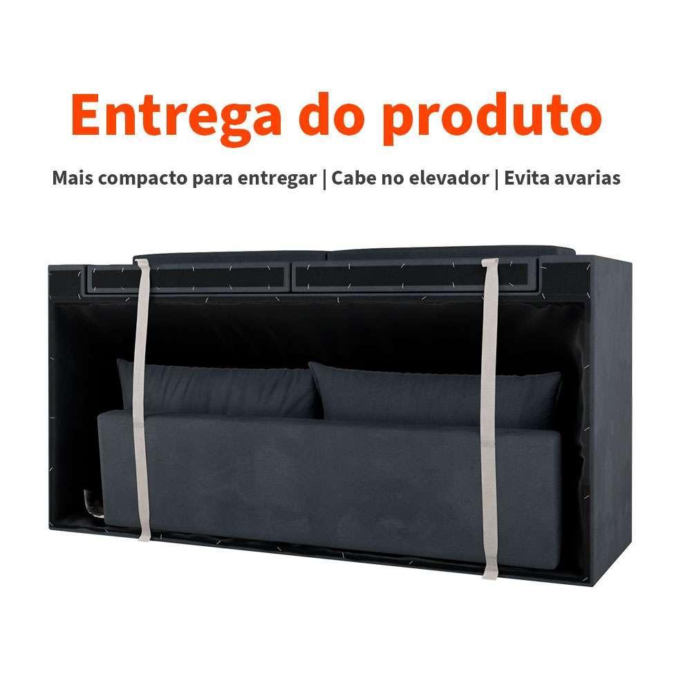 Sofá 2 Lugares Retrátil Lubeck Suede Grafite 140 cm - 5