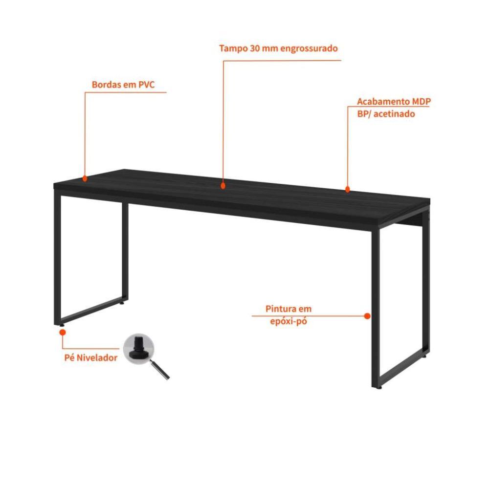 Escrivaninha Studio Preta 180 cm - 4