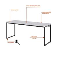 Escrivaninha Studio Branca e Preta 180 cm