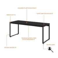 Mesa de Escritório Kuandra Preta - 5