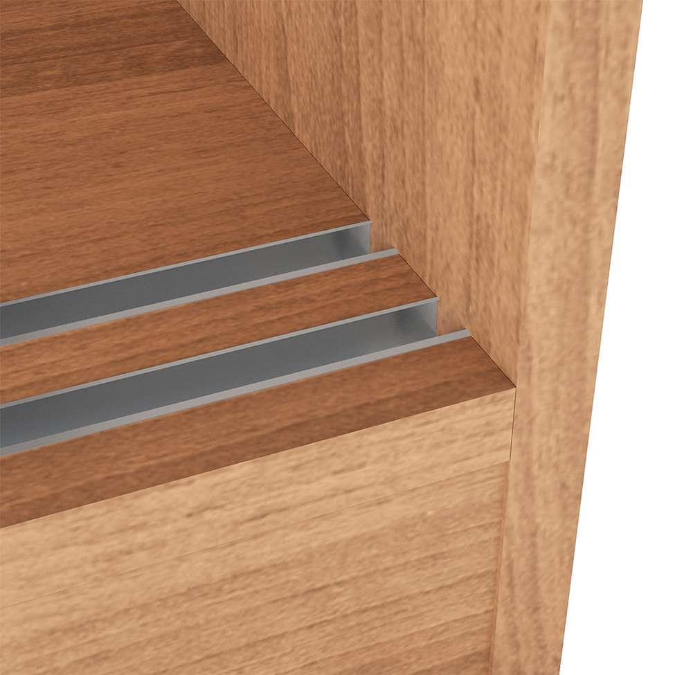 Guarda-Roupa Casal com Espelho Paris 3 PT 2 GV Carvalho e Grafite - 6