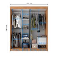 Guarda-Roupa Casal com Espelho Paris 3 PT 2 GV Carvalho e Grafite - 7